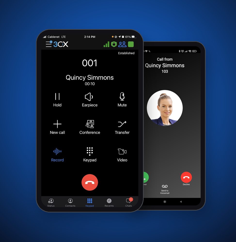 3CX app on iPhone and Android for taking your office extension anywhere