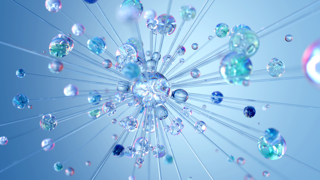 Abstract visualization of an AI neural network